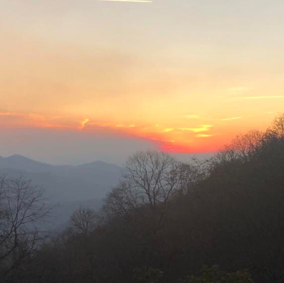 Blue Ridge Mountains sunset in Ashe County, NC